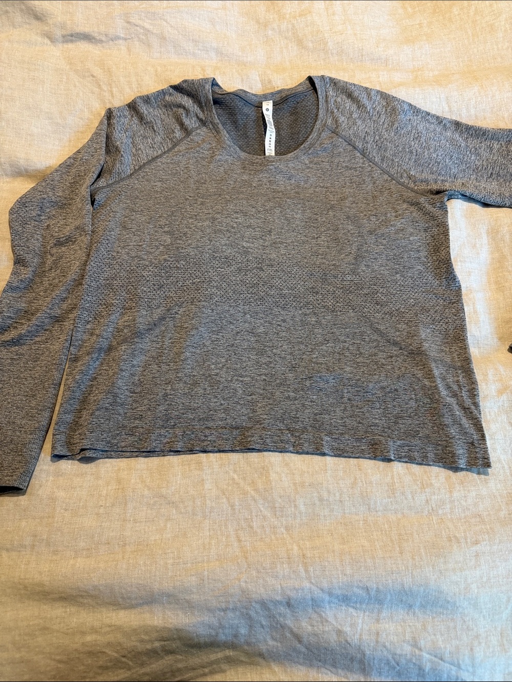 lululemon athletica Heather Gray Crew Neck Top